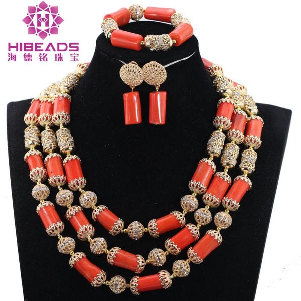 

fashion nigerian wedding african beads jewellery set coral statement necklace set nigerian brides qw1126, Silver