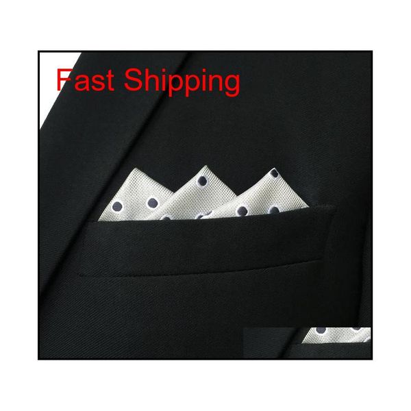 

ah21 light gray black polka dots mens pocket square silk fashion hanky classic qylchv mj_fashion, Blue;white