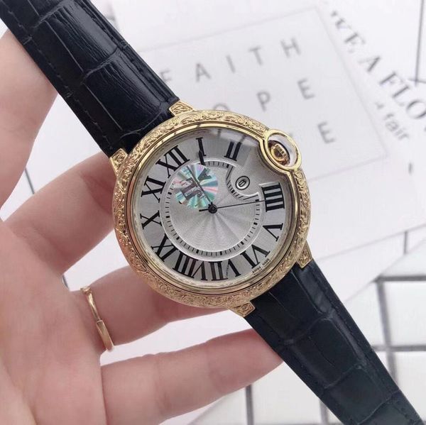 

2020ultra-thin embossed dial fashion men's watch versatile sports leisure business gentleman watch with calendar all dials work normall, Slivery;brown