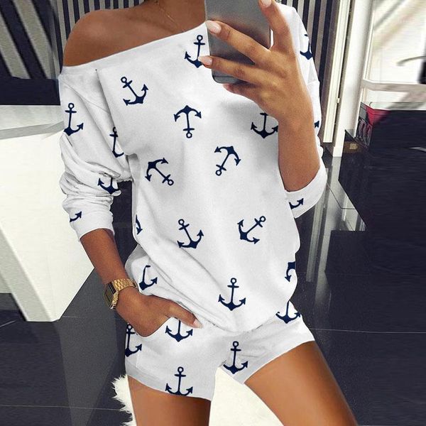 

summer clothes for women birthday outfits casual print tshirt and biker shorts two piece suit set women's tracksuit 0581, Gray