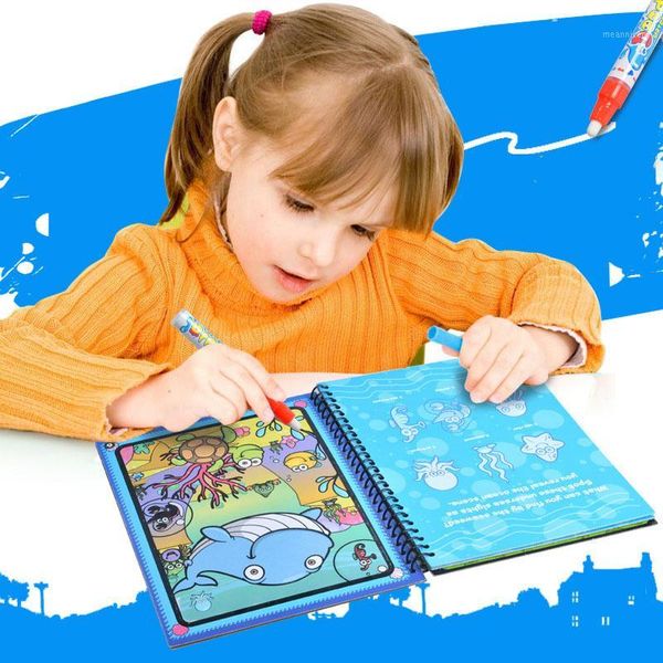 

1pcs 21*17cm magic water drawing notebooks with pen painting card school educational supplies graffiti board1
