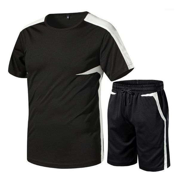 

men's tracksuits summer suit men fashion man sets fitness quick-drying short-sleeved shorts tracksuit male o-neck solid sportswear two-, Gray