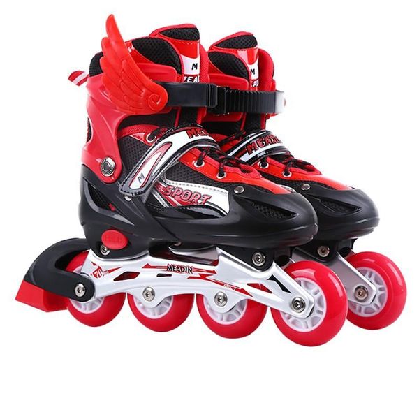 

inline & roller skates single flash children practice skating shoes adjustable