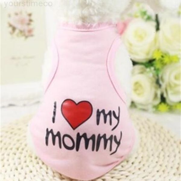 

summer pet vest i love my mom solid color dog clothing cute creative design english letters pets t shirt zhao