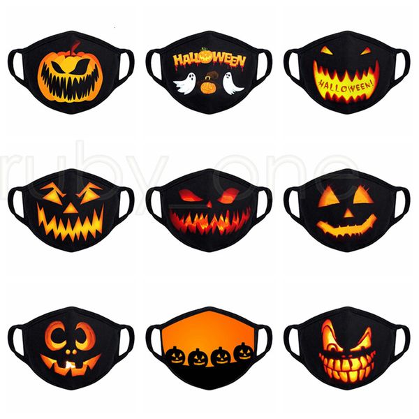 

factory halloween fashion face mask dustproof cycling mask washable reusable festival face mask pumpkin printing designer masks rra3416