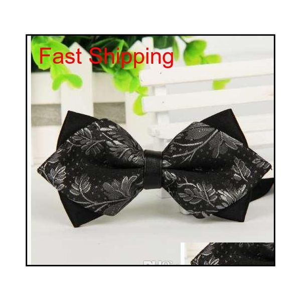 

mantieqingway commercial men's bow tie skinny brand 12cm*6.5 cm bowties for men accessories wedding tie qylcut bdehome, Black;gray