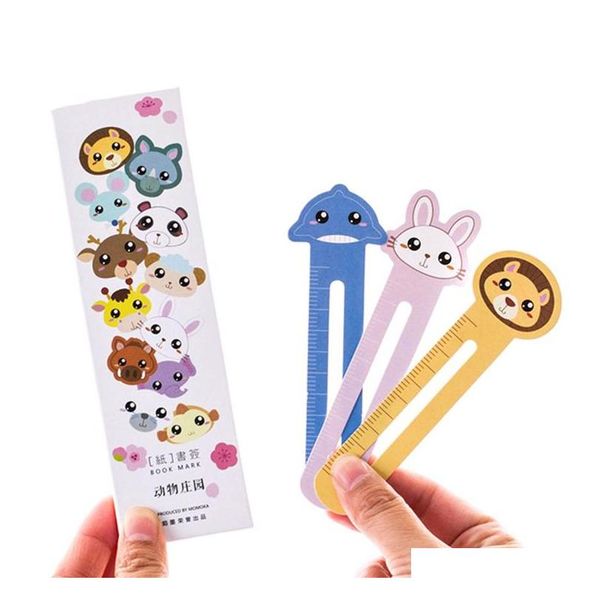 

30pcs/lot cute animal farm paper bookmark book holder multifunction kawaii stationery for children gifts school supplies
