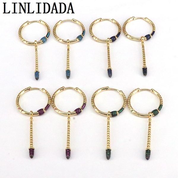 

dangle & chandelier 5pair trendy micro pave cz long jewelry women charming earring, Silver
