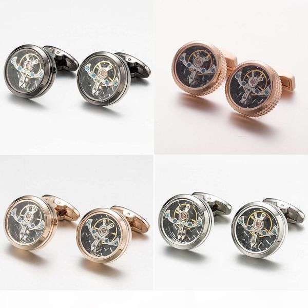 

luxury cufflinks shirt cufflink for man watch movement cufflinks for immovable steampunk gear watch mechanism cuff links for mens, Silver