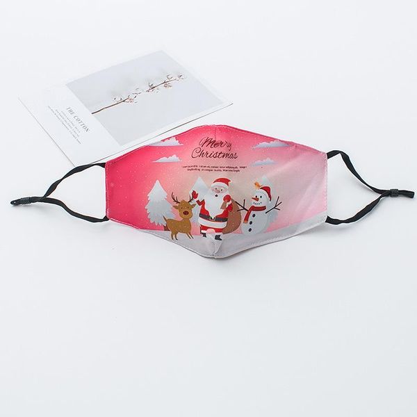 

joquxmas printed fashion face christmas masks anti dust fog snowflake mouth cover breathable washable reusable