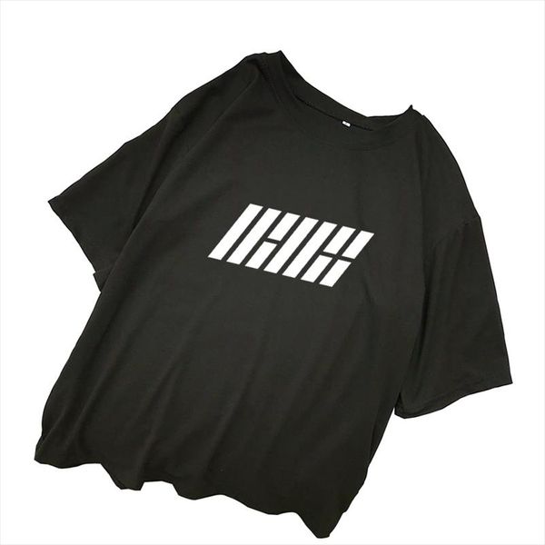 

kpop tshirt women summer korean ikon letter print tee shirt femme harajuku casual loose plus size streetwear camiseta mujer, White