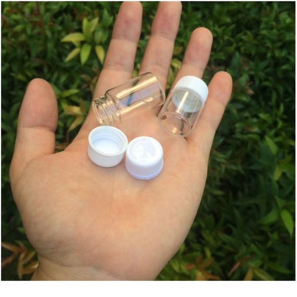 

22x40x14mm 7ml glass bottles with cap transparent clear mini empty plastic bottles jars cosmetic container bbyrou