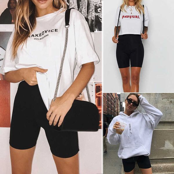 

high waist 2020 fashion women biker fitness korean casual short black athleisure cycling tie feet shorts, White;black