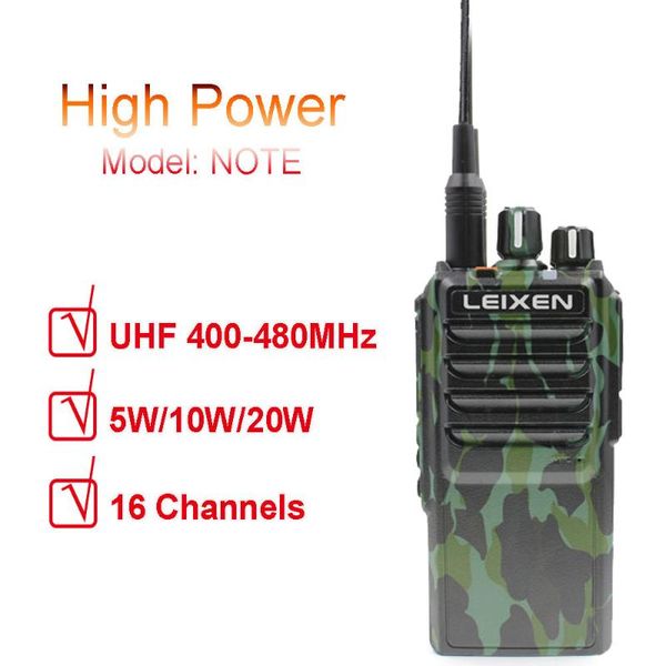 

walkie talkie leixen note uhf 400-480mhz 20w fm ham two way radio transeiver interphone camo