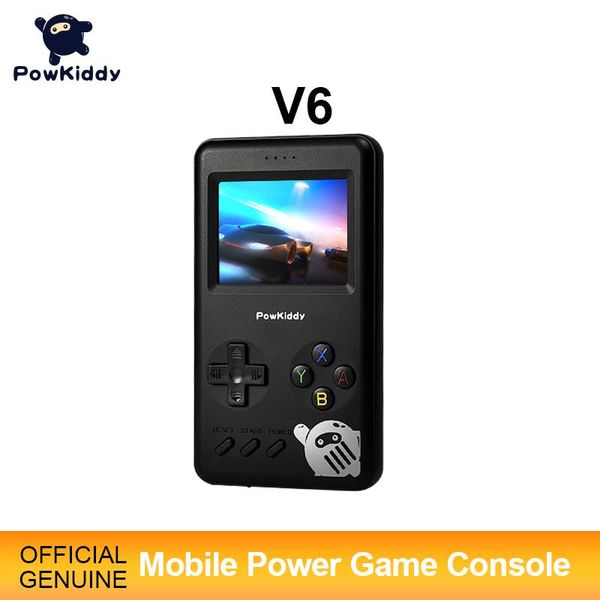 

powkiddy v6 commemorative edition handheld game console with mobile power 10000ma polymer battery core built-in 500 8-bit games