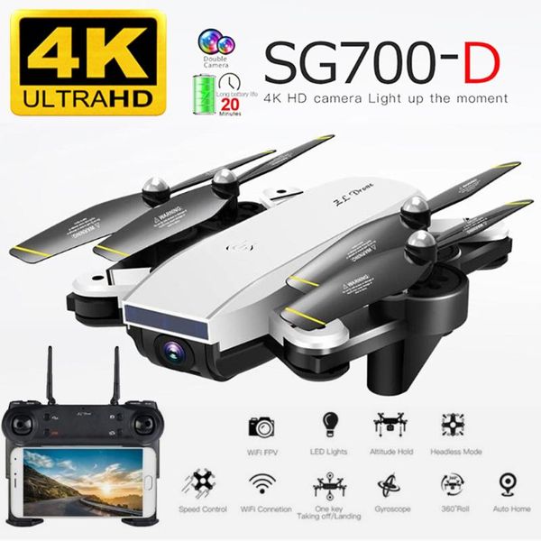 

zlrc sg700-d wifi fpv 4k ultra hd camera 20 minutes flight time optical flow positioning rc drone aircraft quadcopter rtf toys