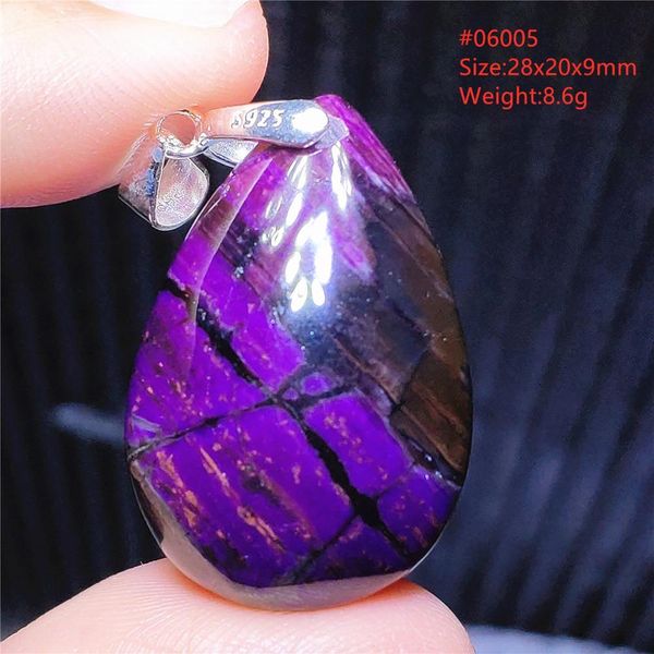 

purple genuine natural suggestible drip of water from the south african stone woman 925 silver sterling present necklace aaa 4w7s