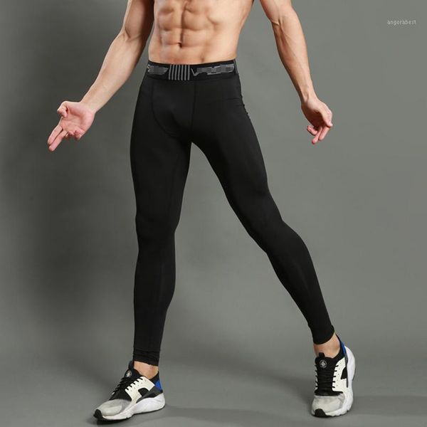 

sports wear compression training pants men running fitness tights clothes joggers men pants leggings tights pant1, Black
