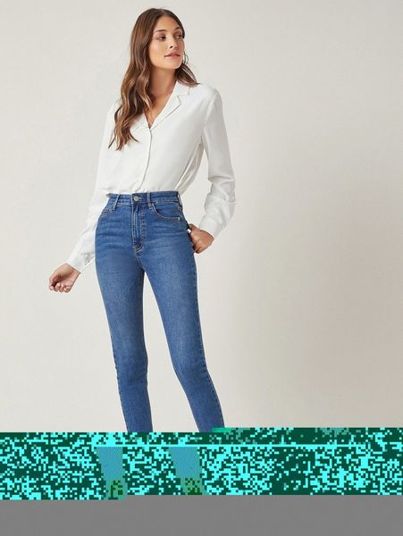 

high waist patch detail wide leg jeans y8mn#, Blue