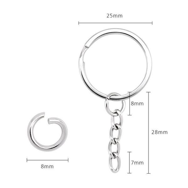 

rhodium plated metal keyring keychain round split ring key holder rings women men gift diy key chains accessories jewelr jllbwj, Slivery;golden