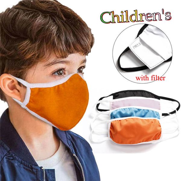 

cotton mask children black pink face mask with filter kids washable dustproof cotton breathable mouth masks for children in stock