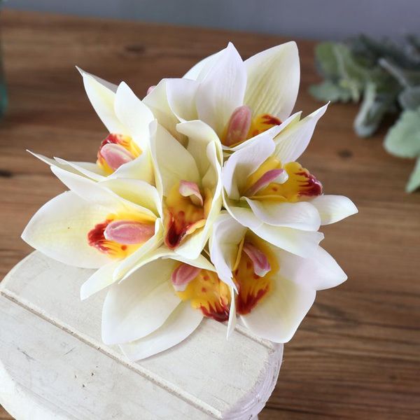 

decorative flowers & wreaths 6 heads 23cm orchid bunch table flower