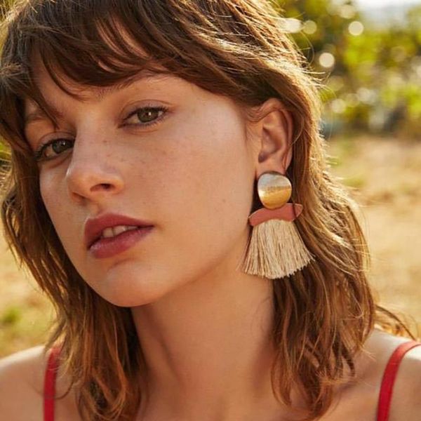 

dangle & chandelier 2021 est fashion statement tassel drop earrings for women wedding bohemian 5 colors fringed earring, Silver