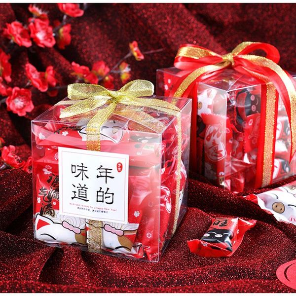 

10pcs clear chocolate cookies candy box plastic wedding favor gift boxes bag craft ribbons christmas party even decorating tools