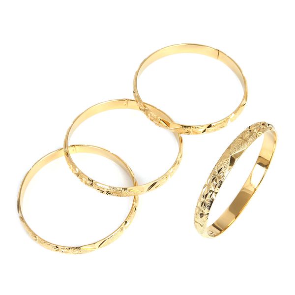 

dubai india charm cute cuff bracelet for women girls 4pcs openable bangles hand jewelry arab gift, White