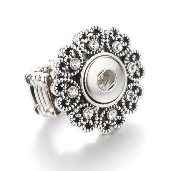 

2019 new snap jewelry crystal snap button ring 12mm 18mm diy party ring boom life button rings q bbygxm, Silver