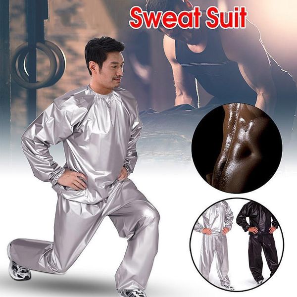 

gym clothing pvc fitness clothes sports suit black and sliver sweating sauna slimming 2021 drop#41, White;black