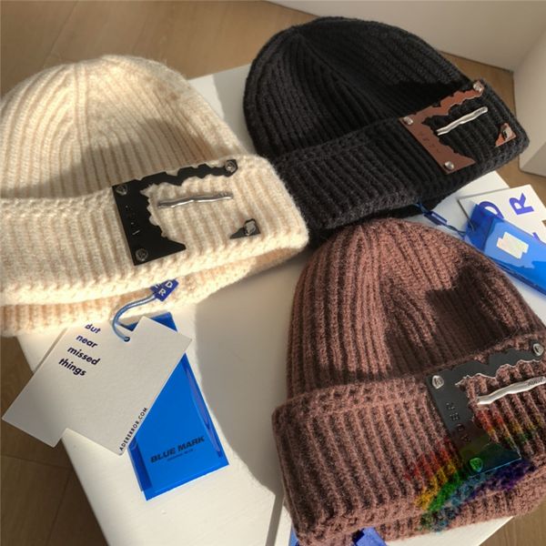 

label bucket beanies men women 1 winter hats knitted caps, Blue;gray