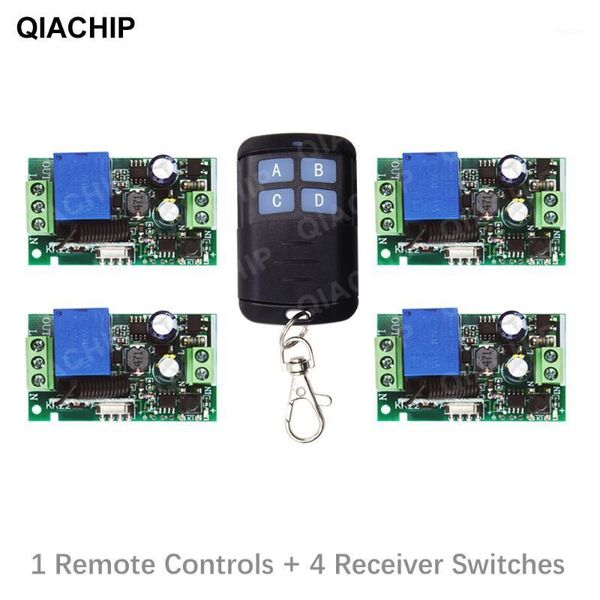 

qiachip 433mhz universal wireless remote control switch ac 110v 220v 1 channel relay receiver module and rf 433 mhz transmitter1