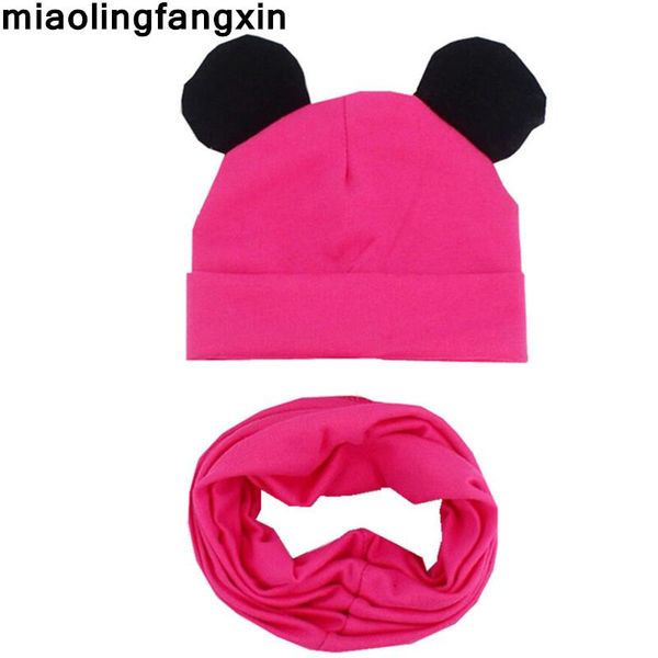 

new cotton children hat scarf set children's lovely ears caps beanies boys girls hat scarf set kid hats p swy wmtbku, Red;brown