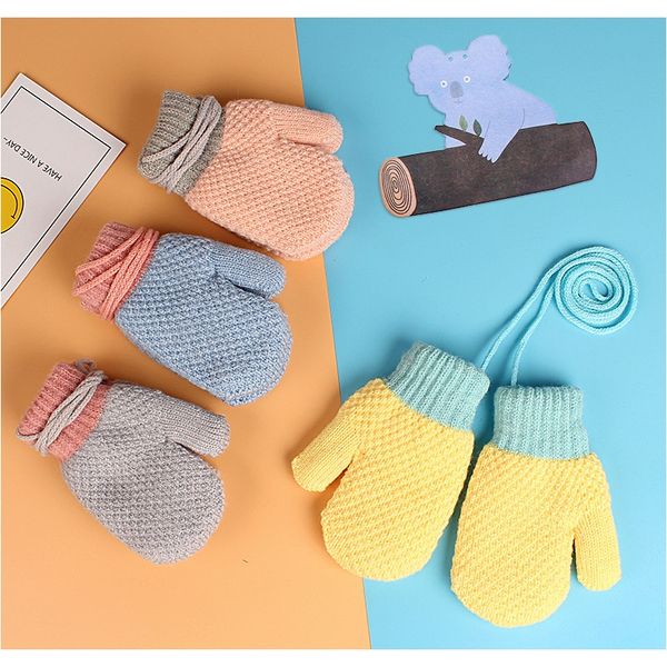 

new fashion winter plush thick warm baby gloves cute thick knit mittens full finger gloves for toddler infant baby girls boys f bbyqez, White