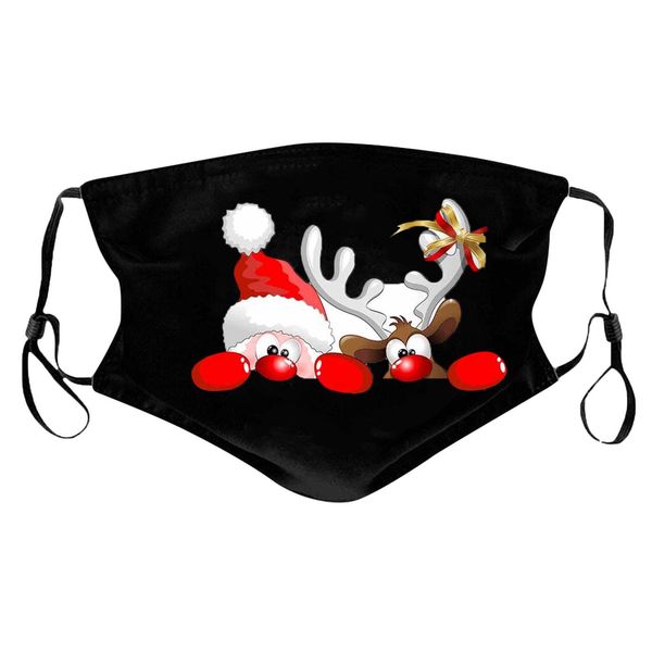 

взрослая рождественская маска многоразовая маска для лица повязка на голову бандана ротмасска рот колпачки mascarilla navidad mascherine mas, Black