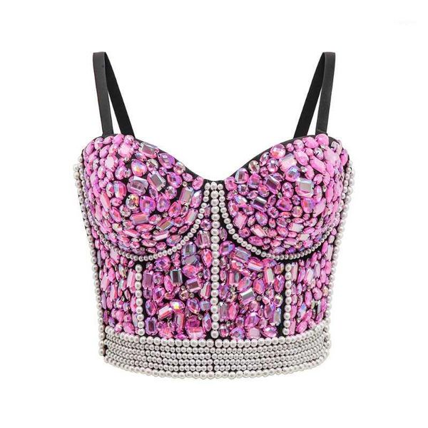 

2020 explosion models heavy industry handmade nail drill luxury suspenders nightclub vest women1, White