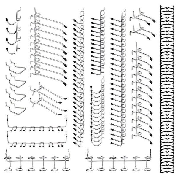

170 pcs pegboard hook ortment pegboard accessories, kit, peg hooks with metal hooks set, peg locks1