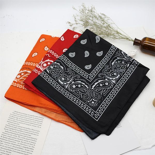

fashion bandana kerchief hip hop black hair band neck scarf sports headwear wrist wraps head square scarves print handkerchief, White