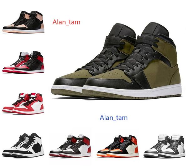 

high og basketball shoes high court purple white pine green black bred toe shattered backboard sneakers