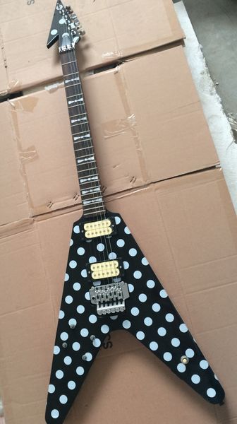 

randy rhoads signature flying v electric guitar polka dot finish left handed
