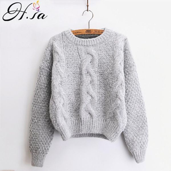 

women's sweaters h.sa women warm pullover and jumpers crewneck mohair twist pull autumn 2021 knitted christmas1, White;black