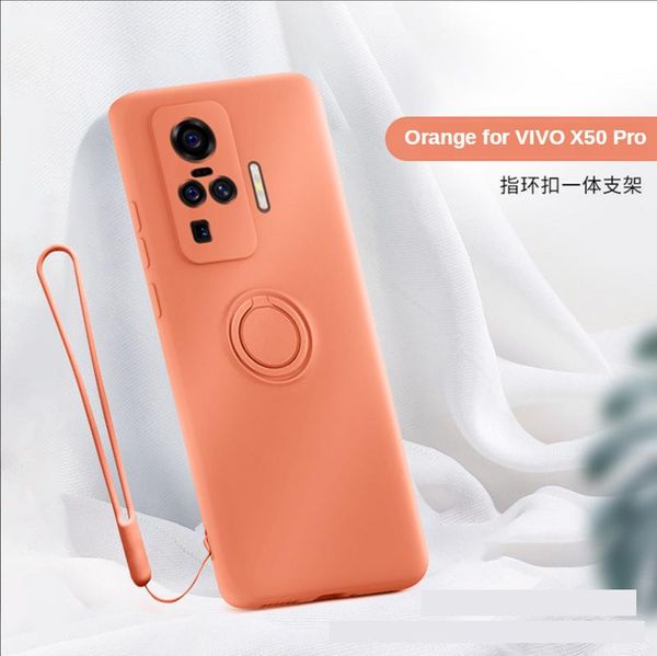 

liquid silicone phone case for vivo x50 pro x30 pro z6 full lens protector magnetic finger ring stand holder back cover case wmtueu