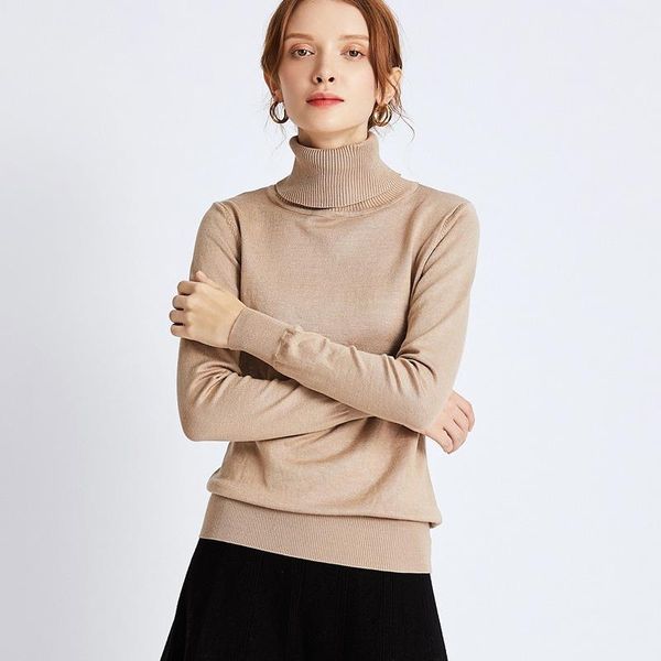 

turtleneck women's pullover 2020 new sweater long-sleeved women's cross-border korean version womens knit sweaters, White;black