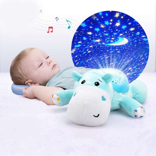 

controlled comfort hippopotamus sp induction voice acousto optic projector baby sping doll 0-3 years old educational toys