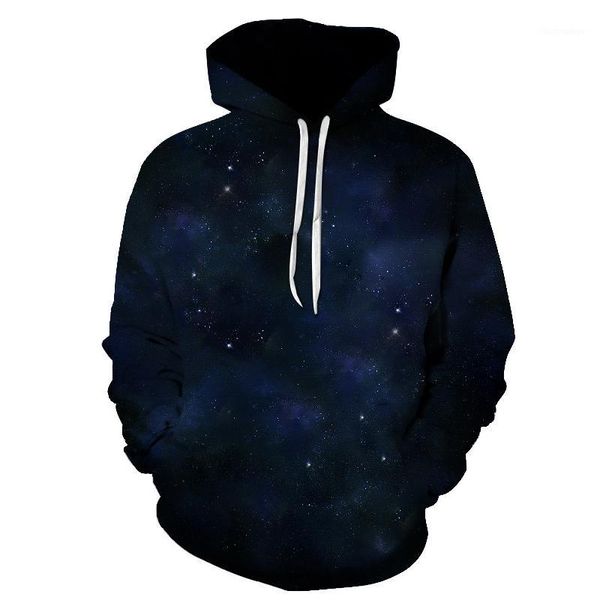 

space galaxy 3d sweatshirts men/women hoodies with hat print stars nebula autumn winter loose thin hooded hoody 1, Black