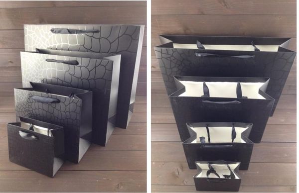 

gift wrap black/gold paper bags for package,garment packaging lot,white bag with handle