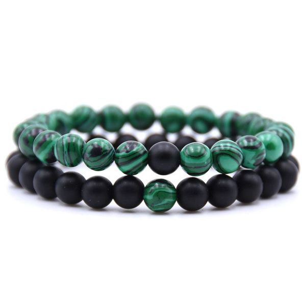 

hyhoney 2pc / sets pulseras натуральные каменные бусины браслеты для женщин мужчин подарки йога мужчины ювелирные изделия билкеклик, Black