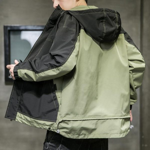 

work coat men's spring and autumn new ins trend jacket korean version cool autumn casual clothes, Black