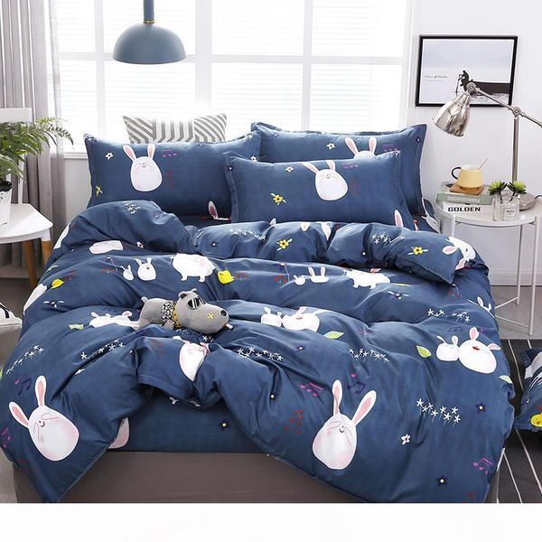 

aloe cotton pattern bedding set soft skin-friendly duvet cover & flat bed sheet & pillowcase home textile wholesale